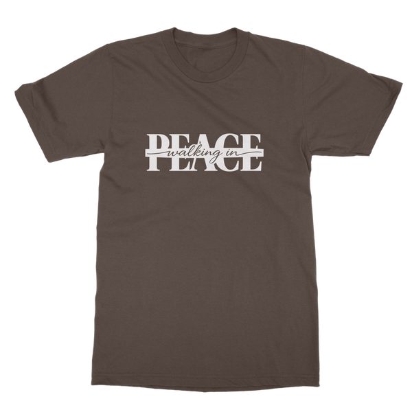 Walking in Peace (White) Classic Heavy Cotton Adult T-Shirt