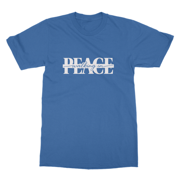 Walking in Peace (White) Classic Heavy Cotton Adult T-Shirt