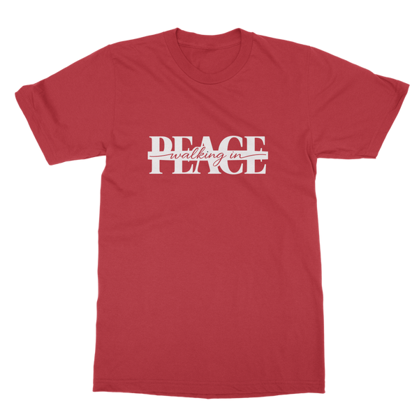 Walking in Peace (White) Classic Heavy Cotton Adult T-Shirt