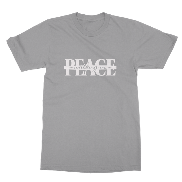 Walking in Peace (White) Classic Heavy Cotton Adult T-Shirt