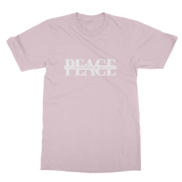 Walking in Peace (White) Classic Heavy Cotton Adult T-Shirt