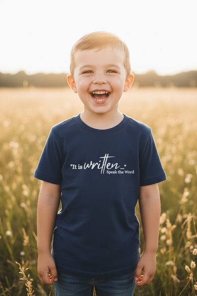 Child in Navy It is Written T-Shirt