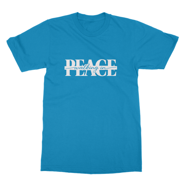 Walking in Peace (White) Classic Heavy Cotton Adult T-Shirt
