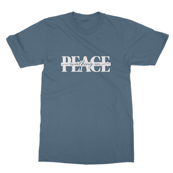 Walking in Peace (White) Classic Heavy Cotton Adult T-Shirt