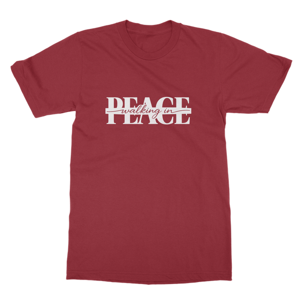 Walking in Peace (White) Classic Heavy Cotton Adult T-Shirt