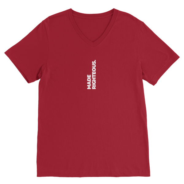 Made Righteous (White) Premium V-Neck T-Shirt