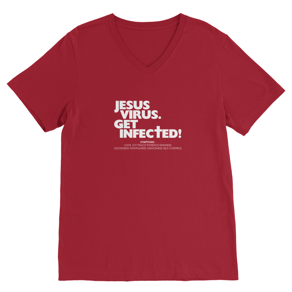 Jesus Virus (White) Premium V-Neck T-Shirt