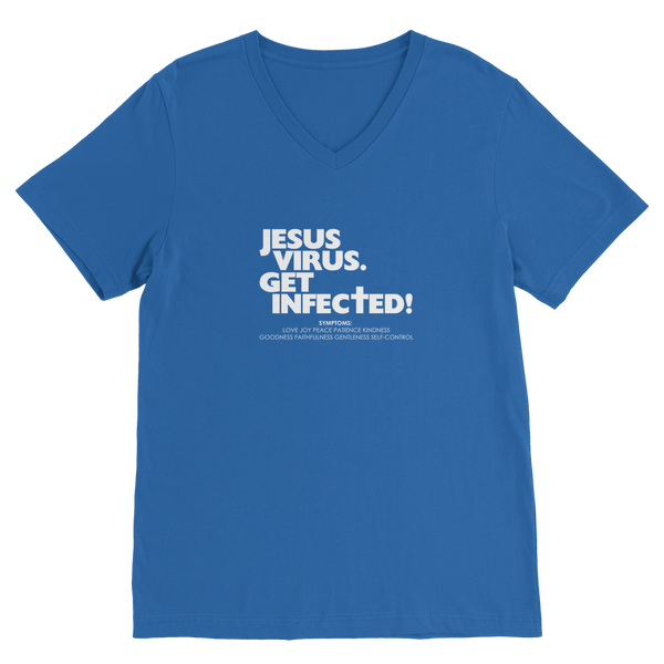 Jesus Virus (White) Premium V-Neck T-Shirt