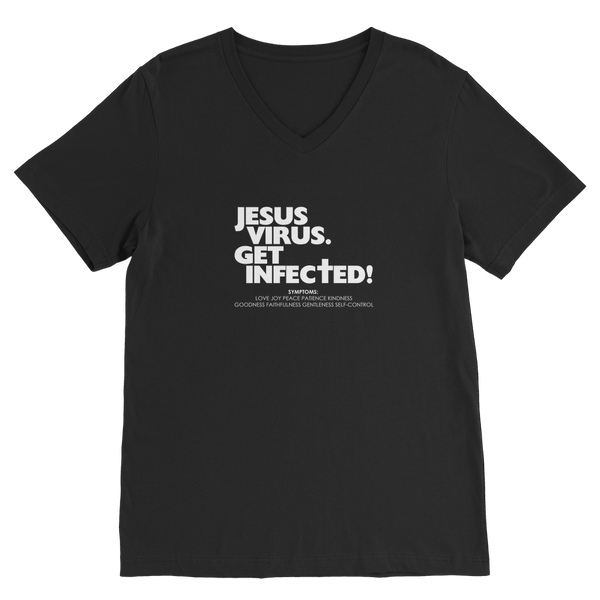 Jesus Virus (White) Premium V-Neck T-Shirt