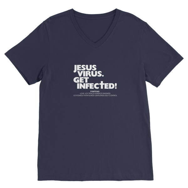 Jesus Virus (White) Premium V-Neck T-Shirt